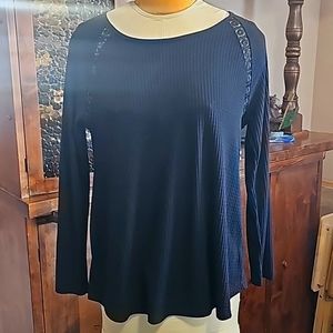 Womens long sleeve, black, size medium, Style&Co brand top.